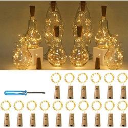 Wine Bottle Lights, 16Packs of LED Copper Wire Light Battery Operated Colourful Fairy String Light for DIY Bottles, Weddings, Christmas, Halloween 20 LEDs Decorative Cork Lights(78Inches Wire)