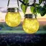2 Pack Hanging Outdoor Solar Lights, Outdoor Decorative Crackle Mason Jar Glass Lamp, Waterproof Solar Lanterns with Handle for Garden, Yard, Porch, Tree, Tabletop Decorations (Warm White) 2 Pack Hanging Outdoor Solar Lights, Outdoor Decorative Crackle Mason Jar Glass Lamp, Waterproof Solar Lanterns with Handle for Garden, Yard, Porch, Tree, Tabletop Decorations (Warm White)