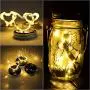 Solarleuchten für Mason Gläser – 30 LED 6er Set, Laternen-Fairy Lights für DIY-Beleuchtung, Dekoration für Garten, Hochzeit, Party, Beste kreative Geschenke für Weihnachten, Klassenkameraden, Kinder (Warme Weiß + Farbe)