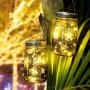 Solar Mason Jar Lights - 3er Set 30 LED Sternen-Fairy Leuchte Solar Garten Hängleuchten Wasserdicht für Innen/Außen Dekorative Leuchten für Hof Hochzeit Party Weihnachten (Warmweiß)