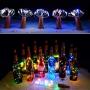 20 LED Weinrunk-Lichter, Batteriebetriebene LED Kork-Form Silber-Kupferdraht Farbige Fee Mini Lichterkette für DIY Weihnachten Halloween Hochzeit Party Dekoration, 20 Stück (4 Farben)