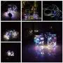 Solar Mason Jar Lid Lights 8er Pack, 30 LED Solar String Light Waterproof Fairy Hanging Lighting Solar Lids Jar Lights with 8 Hangers (Keine Gläser) für Garten, Terrasse, Tisch, Hochzeit Dekoration, Farbige