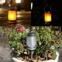 Solar Flames Lantern, Solar Powered Flickering Flames Lights Outdoor Hanging Waterproof Landscape Lanterns, Solar Mason Jar Lights for Patio, Yard, Garden and Pathway Decoration (1 Pack)