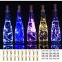 20 Pièces Lignes Lumineuses LED 6,6ft, 20 LED pour Bouteilles de Vin, Luminaires pour Bouchons de Vin avec 30 Mini Guirlandes Lumineuses Fonctionnant sur Pile pour Décoration de Bouteilles de Vin, Artisanat, Fête, Bar, Noël, Festival.