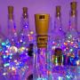 30er Set Weinvorratsleuchten mit 20 LEDs pro Leuchte, mit Korken, 3,3 m Silberdraht, batteriebetriebene Mini-Farbkugelketten, für Likörflaschen, Party, Hochzeit, Halloween, Weihnachten, Dekoration