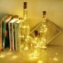 LoverNite Weinvorrats-Lichter mit Korken, 8er-Set, batteriebetrieben, 15 LED-Korken-Form Silberdraht, farbige Mini-Fadenscheinleuchten, DIY, Party, Dekoration, Weihnachten, Halloween, Hochzeit (Warmweiß)