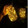 Solar Mason Jar Lights, Large Size Bigger Glass Mason Jar with 30 LEDs Fairy Firefly String Lights, Best Patio Yard Desktop Party Decor Outdoor Solar Hanging Lanterns (6-Pack Warm White)