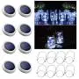 8 Pack Solar Mason Jar Lights, 30 LED White Solar Fairy String Lights Lids with 8 Hangers(Jars Not Included), Best for Mason Jar Decor,Outdoor Lawn Patio Garden,Party,Christmas