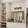 LALUZ Bathroom Vanity Light Fixtures, 3-Light Mason Jar Lights with Superior Glass Cover and Faux Wood Finish, L18” x H8” x W9.5” LALUZ Bathroom Vanity Light Fixtures, 3-Light Mason Jar Lights with Superior Glass Cover and Faux Wood Finish, L18” x H8” x W9.5”