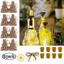 Square Solar Powered Wine Bottle Lights, MeteorShower 8 Pack 20 LED Waterproof Fairy Cork String Craft Lights for Wedding Christmas, Outdoor, Holiday, Garden, Patio Pathway Decor (Warm White)