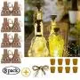 Square Solar Powered Wine Bottle Lights, MeteorShower 8 Pack 20 LED Waterproof Fairy Cork String Craft Lights for Wedding Christmas, Outdoor, Holiday, Garden, Patio Pathway Decor (Warm White)