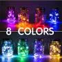 Sternenlicht Upgegrannte Solar Mason Jar Lichter, 8er Pack 10 LED Wasserdichte Fee/Glühwürmer Gläser String Lichter mit Hängern (Gläser nicht enthalten), Garten, Hof, Hochzeit, Ostern Dekoration – 8 Farben