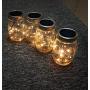 Mason Jar Solar Lights Lanterns, 6 Pack 30 LEDs Fairy Firefly Led String Lights with Glass Mason Jar,for Garden Patio Outdoor Solar Powered Hanging Lanterns(Jars & Hangers Included)