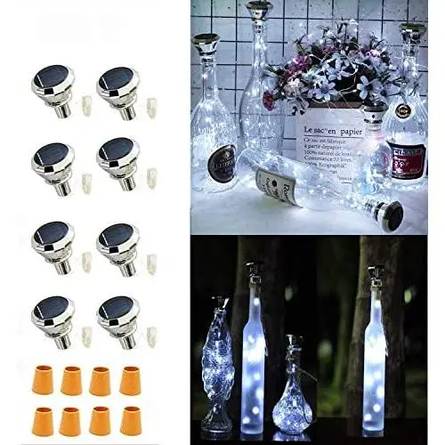 8 Pièces d'Éclairage Solaire pour Bouteilles de Vin – Guirlande Lumineuse de Fées Solaires en Forme de Cork – Intérieur et Extérieur, Résistantes à l'Eau – Idéales pour Mariages, Fêtes de Fin d'Année, Jardins, Terrasses, Allées – Couleur Blanche Froide 8 Pièces d'Éclairage Solaire pour Bouteilles de Vin – Guirlande Lumineuse de Fées Solaires en Forme de Cork – Intérieur et Extérieur, Résistantes à l'Eau – Idéales pour Mariages, Fêtes de Fin d'Année, Jardins, Terrasses, Allées – Couleur Blanche Froide