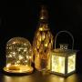 Wine Bottle Lights with Cork, SEEOU 10 Pack Battery Operated Cork Shape Sliver Copper Wire Fairy String for DIY, Party, Décor, Christmas, Halloween, Wedding (3.3ft/1m 20 LED Warm White)