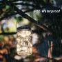 Mason Jar Outdoor Lights,4-Pack Solar String Lights Outdoor Hanging Lights with 20LEDS Led Light for Patio Decor Table Decor Outdoor Solar Lights Decorative, Silver Wire Warm White