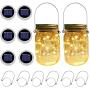 6 Pack 30 LEDs Solar Mason Jar Lids Lights + 12 Pack Fairy Lights Battery Operated 30 Micro LEDs