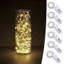 YKB 6 PCS Fairy Lights LED Starry String Lights with 20 Micro LEDs on 3.3FT/1m Copper Wire, Powered by 2xCR2032(Incl) Batteries, for Wedding Party Holiday Halloween Christmas Decorations, Warm White