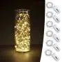 6 PCS Feehen YKB Sternenkettenlichter mit 20 Mikroleuchten an 3,3FT/1m Kupferdraht, mit 2xCR2032 (inkl.) Batterien betriebene, für Hochzeit Party Halloween Weihnachten Dekorationen, Warmweiß