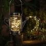 ZYLiWoo-Solar Mason jar Light Lantern， Retro Kettle Shape Lantern 2 Pack, 45 LED Fairy String Mason jar Lantern, Used for Outdoor Terrace Garden Patio Decoration