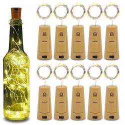 Betus 10 Pack Wine Bottles Cork String Lights - Battery Powered - Decorations for Garden, Wedding, Christmas & Party - Warm Light – 10 LEDs/3 Ft (Packs of 10)