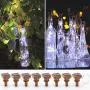 8er Pack Solarbetriebene Weinvorratsleuchten mit 20 LEDs, wasserdichte Korkleisten-Fairy-Lichter für Weinflaschen, Garten, Terrasse, Tischdeko (Weiß)