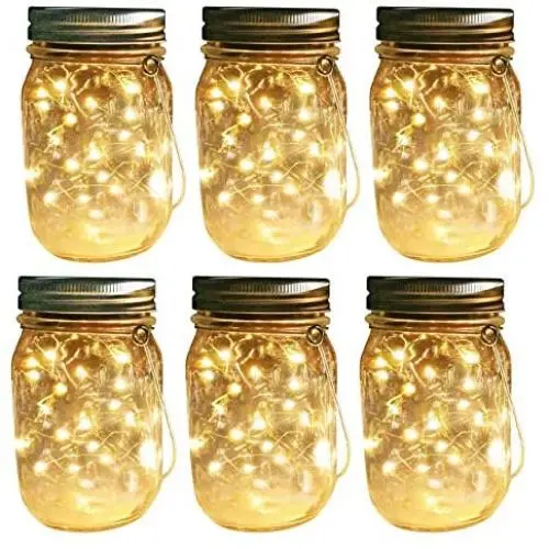 Outdoor Solar Powered Mason Jar Lights – 6 Pack Waterproof 30 Mini LED Fairy Star Firefly Garden Table Decorations Patio Lighting Decor Lanterns Backyard Tree Hanging Lawn Porch Decorative Warm White Outdoor Solar Powered Mason Jar Lights – 6 Pack Waterproof 30 Mini LED Fairy Star Firefly Garden Table Decorations Patio Lighting Decor Lanterns Backyard Tree Hanging Lawn Porch Decorative Warm White