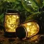 Hängeleuchten aus Glasgefäßen, Decorman 2er Set 30 LED Wasserdichte Sterne-Fairy Lights mit Stäben für Party, Terrasse, Garten, Wegbeleuchtung (Warmweiß)