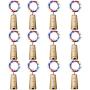 Wein-Flaschen-Lichter 12er-Set mit 20 LEDs, Kork-Lichterkette mit Schraubendreher, batteriebetrieben, für Party, Hochzeit, Weihnachten, Halloween, Bar, Gläser-Dekoration, farbig.
