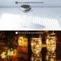 30 LED Solar Mason Jar Deckel-Leuchten, 6er Pack Wasserdichte Sterne- und Laternen-Fairy-Leuchten mit 6 Hängern, Ideal für Mason Jar Dekoration, Patio Hochzeit Weihnachten Party Innen/Außen (Warmweiß)