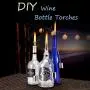 LANMU Weinflaschen-Fackel Zündwickel, Patio Fackeln, Zitronella Fackeln, Gartenfackeln, Outdoor Fackeln Beleuchtung, Ölglase Zündwickel Ersatzteile, DIY Heimwerker Fackel Dekor (3er Set)