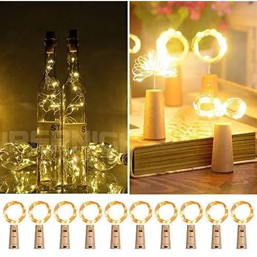 10 Pièces Guirlandes Lumineuses pour Bouteilles de Vin avec Bouchon, 6,6 M 20 LED Fil de Fée Alimentées par Batterie, Mini Guirlandes Lumineuses pour Fête Mariage Noël Festival Décoration Bar, Lumière Chaude 10 Pièces Guirlandes Lumineuses pour Bouteilles de Vin avec Bouchon, 6,6 M 20 LED Fil de Fée Alimentées par Batterie, Mini Guirlandes Lumineuses pour Fête Mariage Noël Festival Décoration Bar, Lumière Chaude