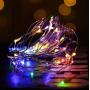 6er Bauch LED Weinbottillampe mit Korkstopfen, 3,3 m Silberdraht Korkleuchte Mini Dekorations-Lichterkette, geeignet für Weinbottelarbeiten Party Hochzeit Weihnachtsdekoration (Farbiges Licht (3,3 m) 10LED)