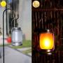 Solar Flames Lantern, Solar Powered Flickering Flames Lights Outdoor Hanging Waterproof Landscape Lanterns, Solar Mason Jar Lights for Patio, Yard, Garden and Pathway Decoration (1 Pack)