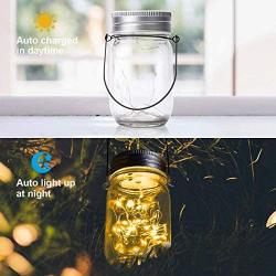 InpourPack 8-Pack Solar-Powered Mason Jar Lights (Jars Not Included),30 Led Lights Jar Hanging Light,Garden Outdoor Solar Lantern Lights for Outdoor Patio Garden Yard Wedding Decor,8 Hangers Included