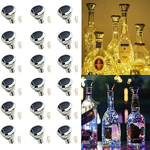 Guirlandes Lumineuses pour Bouteilles de Vin, 24 Pièces, 20 LEDs, avec Bouchons, Idéales pour Fêtes, Mariages, Décorations de Table ou Centre de Table, Couleurs Arc-en-Ciel, Blanc Chaud, Blanc Froid. Guirlandes Lumineuses pour Bouteilles de Vin, 24 Pièces, 20 LEDs, avec Bouchons, Idéales pour Fêtes, Mariages, Décorations de Table ou Centre de Table, Couleurs Arc-en-Ciel, Blanc Chaud, Blanc Froid.