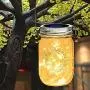 YKB Solar Glasgläser-Lampen, 6er Set Hängende Solarleuchten für Drinnen und Draußen, 30 LEDs Sterne-Lichter, LED-Laternen für Tisch und Garten, Dekoration für Garten, Hof, Rasen, Weihnachten (Haken und Gläser enthalten)