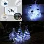 Solar-Diamanten-Weinflaschen-Leuchten, 10er Pack Solarbetriebene Weinflaschen-Leuchten, 20 LED Wasserdichte Kork-String-Leuchten für Garten, Terrasse, Tischdeko (Kaltweiß)
