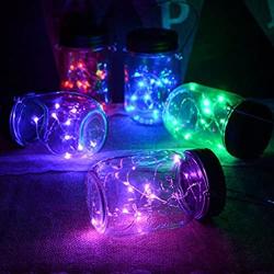 Solar Mason Jar Lights, Solar Fairy Lights Solar Lids Jar Light, Mason Jar Lantern for Garden, 1Pcs Green