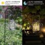 2 Pack Yeuago Outdoor Hanging Solar Lanterns Mason Jar Solar Lights, Solar Powered Warm Lights with 45 Led String Lights for Patio Yard Walkway Garden Decorations - Waterproof Jars and Lids Included