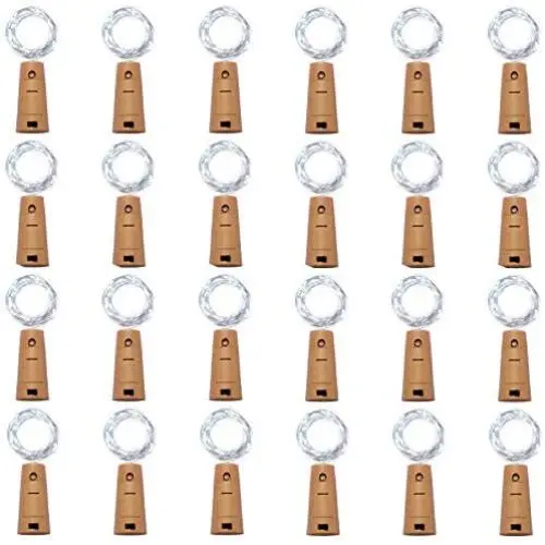 24 Bougies LED 20 de 20 LED à partir de Bouchons de Bouteille de Vin, Guirlande Miniature de Fées en Fil de Cobre, Guirlande Étoilée Alimentée par Batterie pour DIY, Noël, Halloween, Mariage, Fête, Intérieur et Extérieur (Blanc Froid) 24 Bougies LED 20 de 20 LED à partir de Bouchons de Bouteille de Vin, Guirlande Miniature de Fées en Fil de Cobre, Guirlande Étoilée Alimentée par Batterie pour DIY, Noël, Halloween, Mariage, Fête, Intérieur et Extérieur (Blanc Froid)