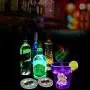LED Untersetzer, 40er Pack Leuchtende Untersetzer für Getränke, Licht für Wein- und Spiritiglasflaschen, klare Glasuntersetzer, farbwechselnde LED-Bar/Nachtclub-Party-Getränke, Bar, Hochzeit, Partydekorationen (Multicolor)