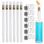 Kerzenwickel für Weinflaschen, Torch-Kit, Patio-Kerzen, Zitronella-Kerzen, Outdoor Gartenlaternen, 6 Glasfaserkissen, 6 Messinghalter, 6 Lampenschirme (Flasche nicht enthalten)