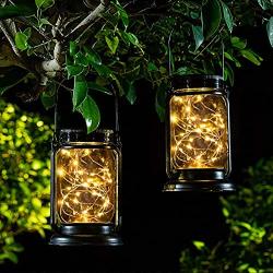 ZYLIWOO Solar Mason jar Light,Hanging Solar Lanterns,Outdoor Waterproof,for Lawn Patio Garden, Yard and Christmas Decoration