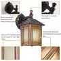 Lanternne Extérieure à 1 Lumineuse en Aluminium Die-Casting avec Verre Artistique, Placage Bois Foncé, Luminaires Muraux pour Porche, Appliques Murales Anti-Rouille Lanternne Extérieure à 1 Lumineuse en Aluminium Die-Casting avec Verre Artistique, Placage Bois Foncé, Luminaires Muraux pour Porche, Appliques Murales Anti-Rouille
