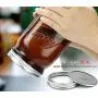 Bedoo Bernstein Glas Mason Gläser 32 oz Weite Öffnung mit Dichtungslidseln und Bändern, 6er Packung, Quart Mason Gläser (Set von 6) (Weite Öffnung)