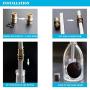 Wine Bottle Torch Kit 8 Pack, Includes 8 Long Life Torch Wicks, Copper Lamp Cover & Brass Wick Mount(13.7 Inch,Bottle not Included)