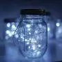 8er Mason Jar Laternen Set, 20 LED Solarige Weiße Feenlaternen Deckel für Garten, Terrasse, Party, Hochzeit, Weihnachten – Dekoratives Licht für Standardbehälter (Kaltweiß)