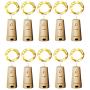 Aluan Wine Bottle Lights with Cork Christmas Lights 15 LED 10 Pack Fairy Lights Waterproof Battery Operated Cork String Lights for Jar Party Wedding Christmas Festival Bar Decoration, Warm White