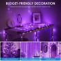 Solar String Lights Outdoor, 2-Pack 33ft 100 LED 8 Modes Waterproof Solar Powered String Lights,Solar Fairy Lights for Tree Garden Patio Wedding Party Yard Decoration(Purple)